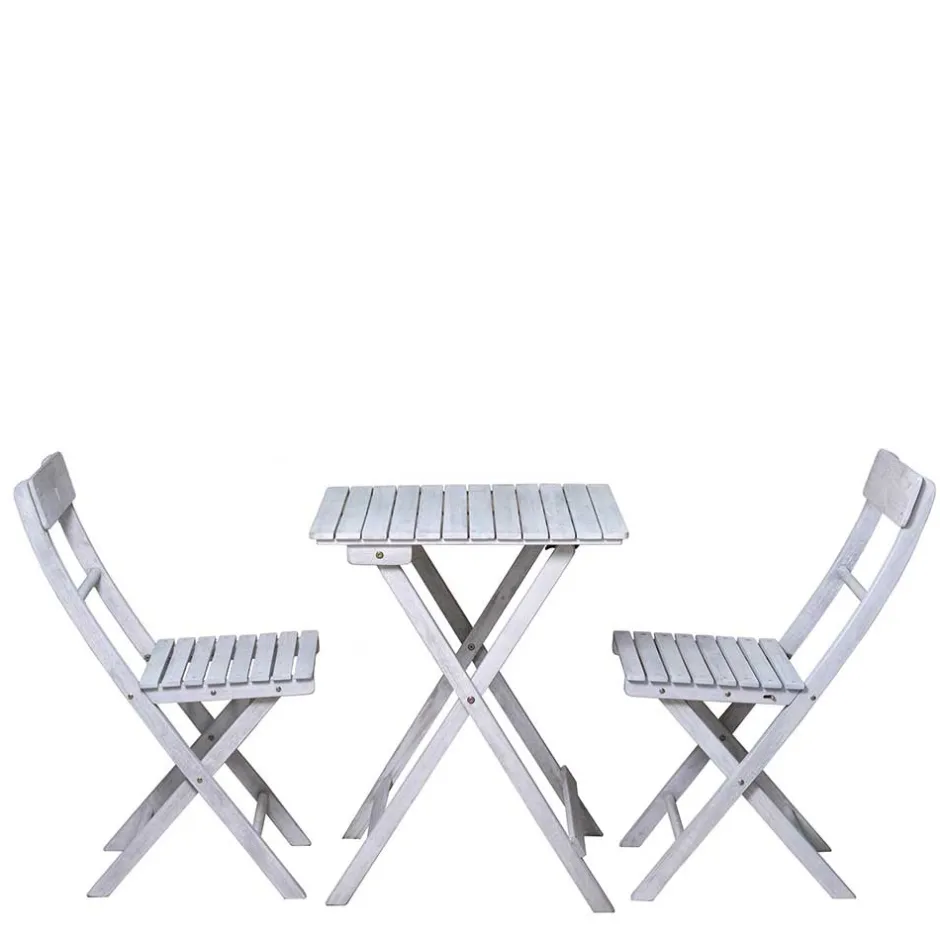 Wohnen Balkon Sitzgruppe in Grey Wash - Paisly (dreiteilig)