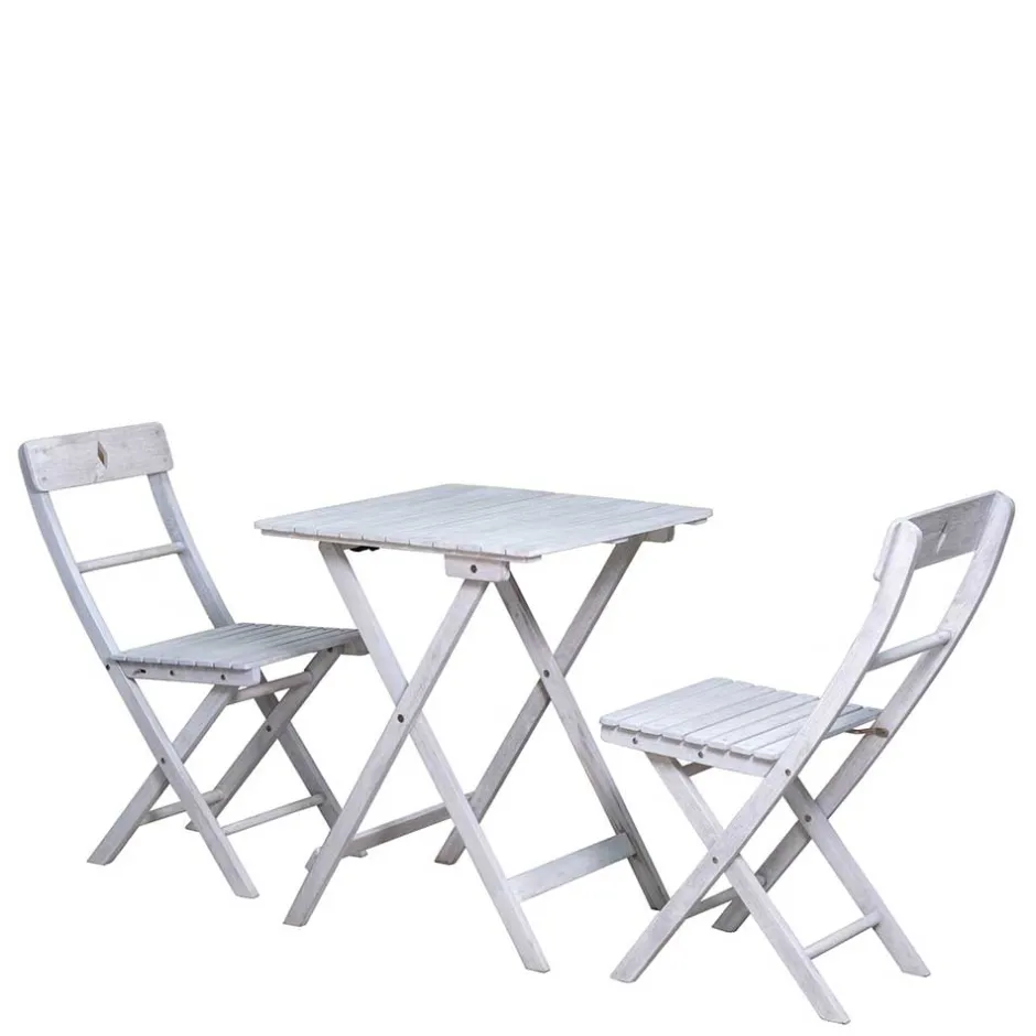 Wohnen Balkon Sitzgruppe in Grey Wash - Paisly (dreiteilig)