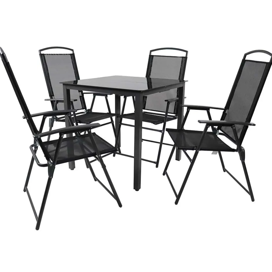 Wohnen Balkon-Tischgruppe für 4 Personen - Crimas (fünfteilig)