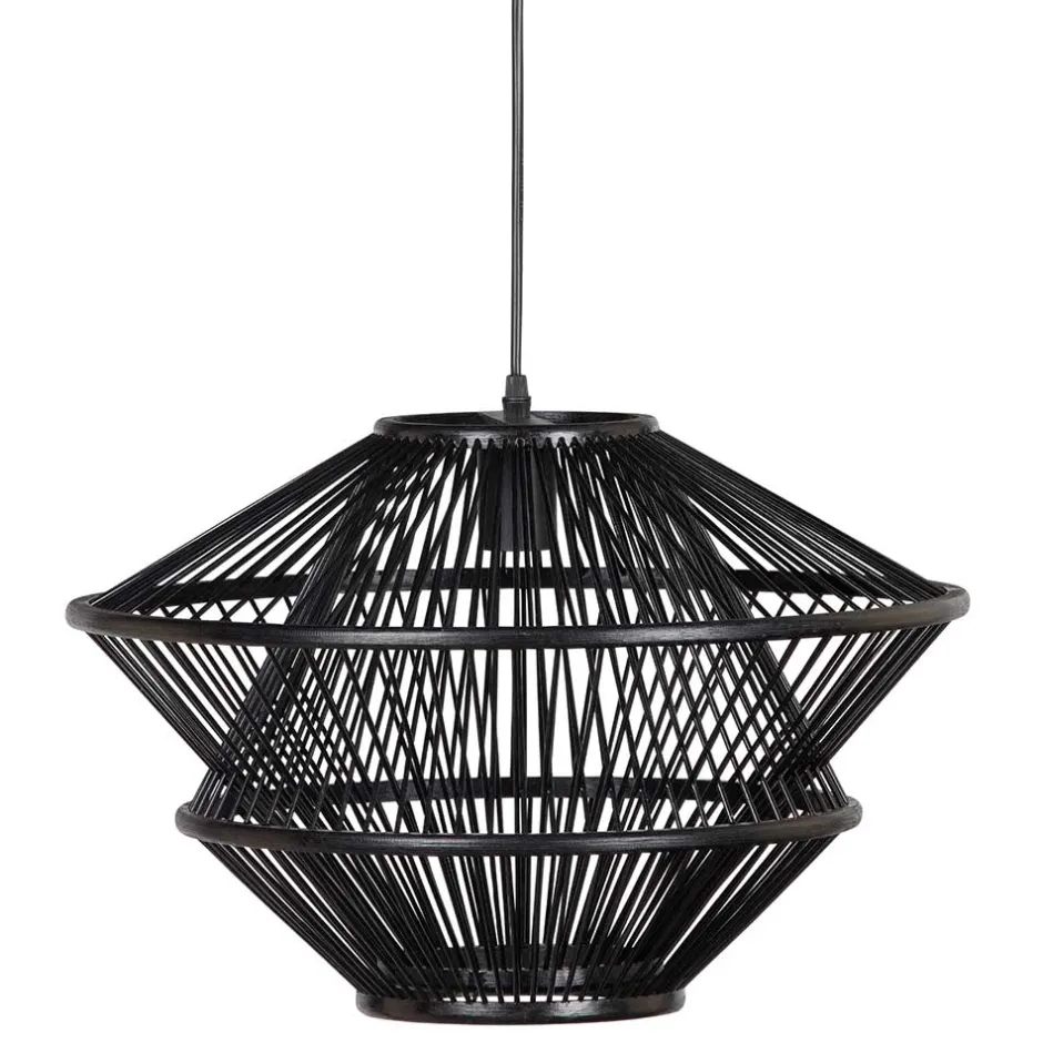 Bambus Pendelleuchten in Schwarz - Josie (2er Set)^Wohnen Hot