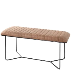 Wohnen Bank aus gedecktem Glattleder in Braun - Teamona