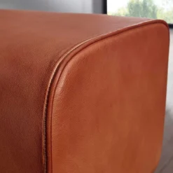 Wohnen Bank in Turnbock Optik aus braunem Leder - Maestoso