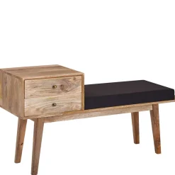 Wohnen Bank mit Schubladen aus Mangobaum Massivholz - Basserini