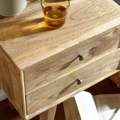 Wohnen Bank mit Schubladen aus Mangobaum Massivholz - Basserini