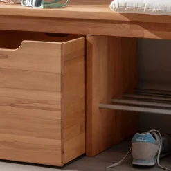 Wohnen Bank mit Schuhablage & Kisten aus Buche - Shimousa