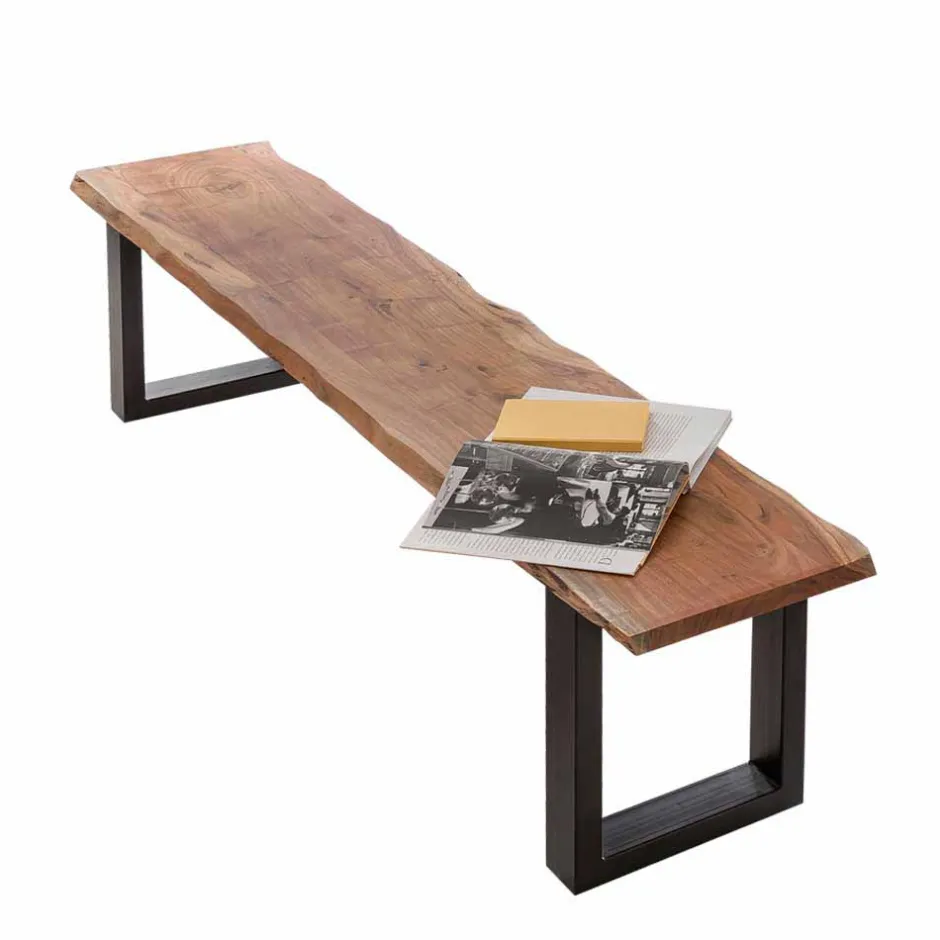 Wohnen Bank Viamare mit Baumkante Akazie massiv