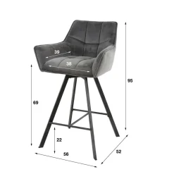 Wohnen Bar Drehstühle mit 69 cm Sitzhöhe - Foxxy (2er Set)