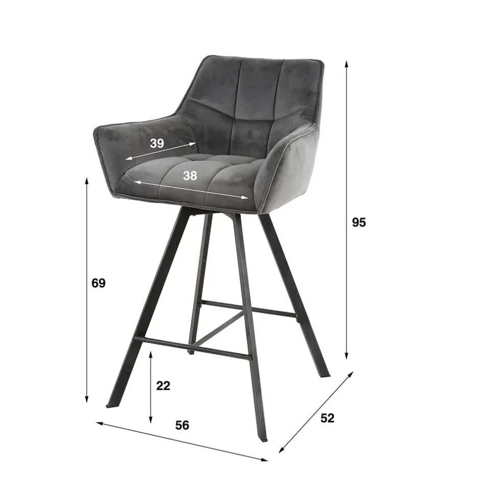 Wohnen Bar Drehstühle mit 69 cm Sitzhöhe - Foxxy (2er Set)