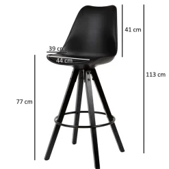 Wohnen Bar Schalenstühle in Schwarz - Ilussiana (2er Set)