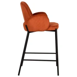 Wohnen Barhocker mit Armlehnen aus Cord Rost Braun - Benede (2er Set)