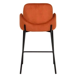 Wohnen Barhocker mit Armlehnen aus Cord Rost Braun - Benede (2er Set)