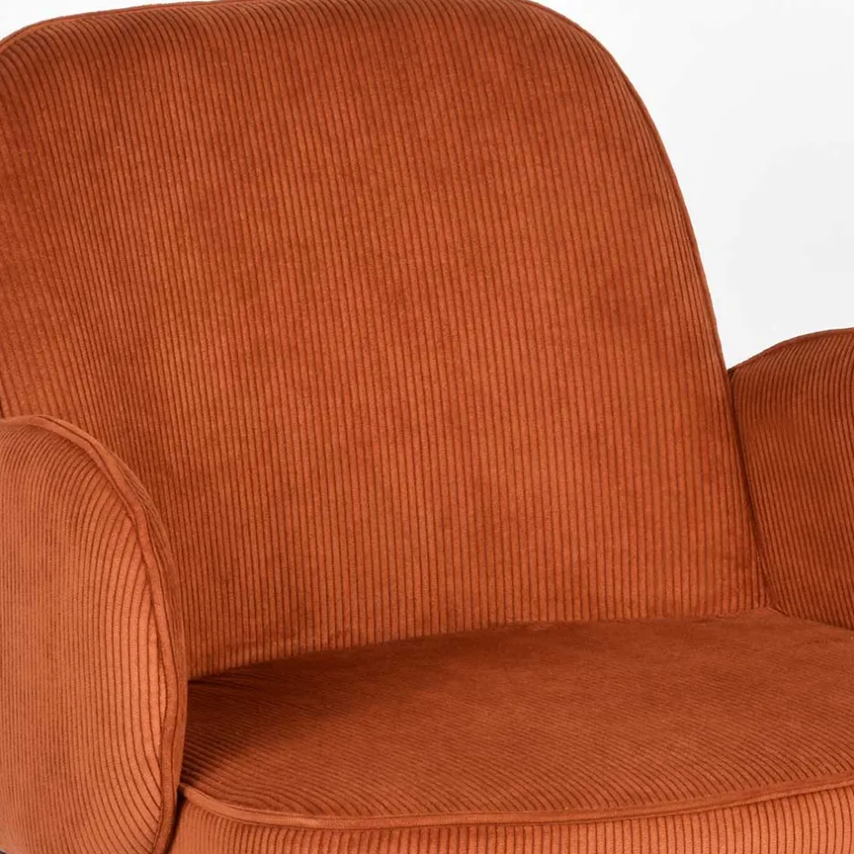 Wohnen Barhocker mit Armlehnen aus Cord Rost Braun - Benede (2er Set)