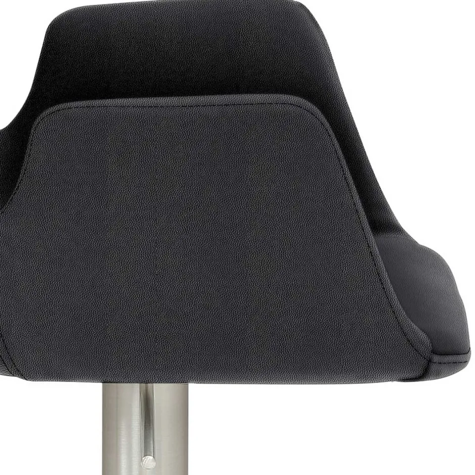 Wohnen Barhocker mit Lehne & Armlehnen in Anthrazit - Kanella