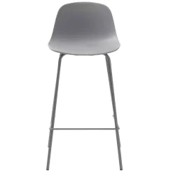 Wohnen Barhocker mit Lehne in Grau - Marcala (2er Set)