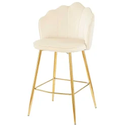 Barhocker mit Muschel-Lehne in Beige - Grovossa (2er Set)^Wohnen Sale