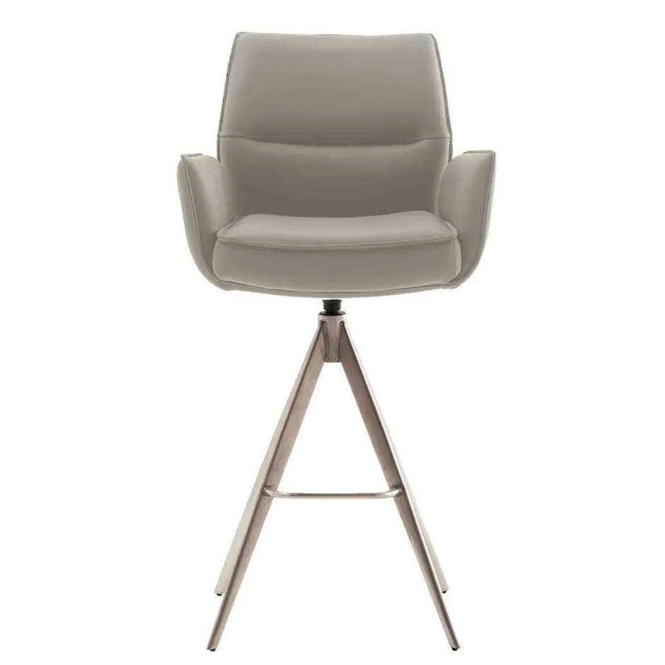 Wohnen Bar-Lederstühle mit Armlehnen - Damien (2er Set)