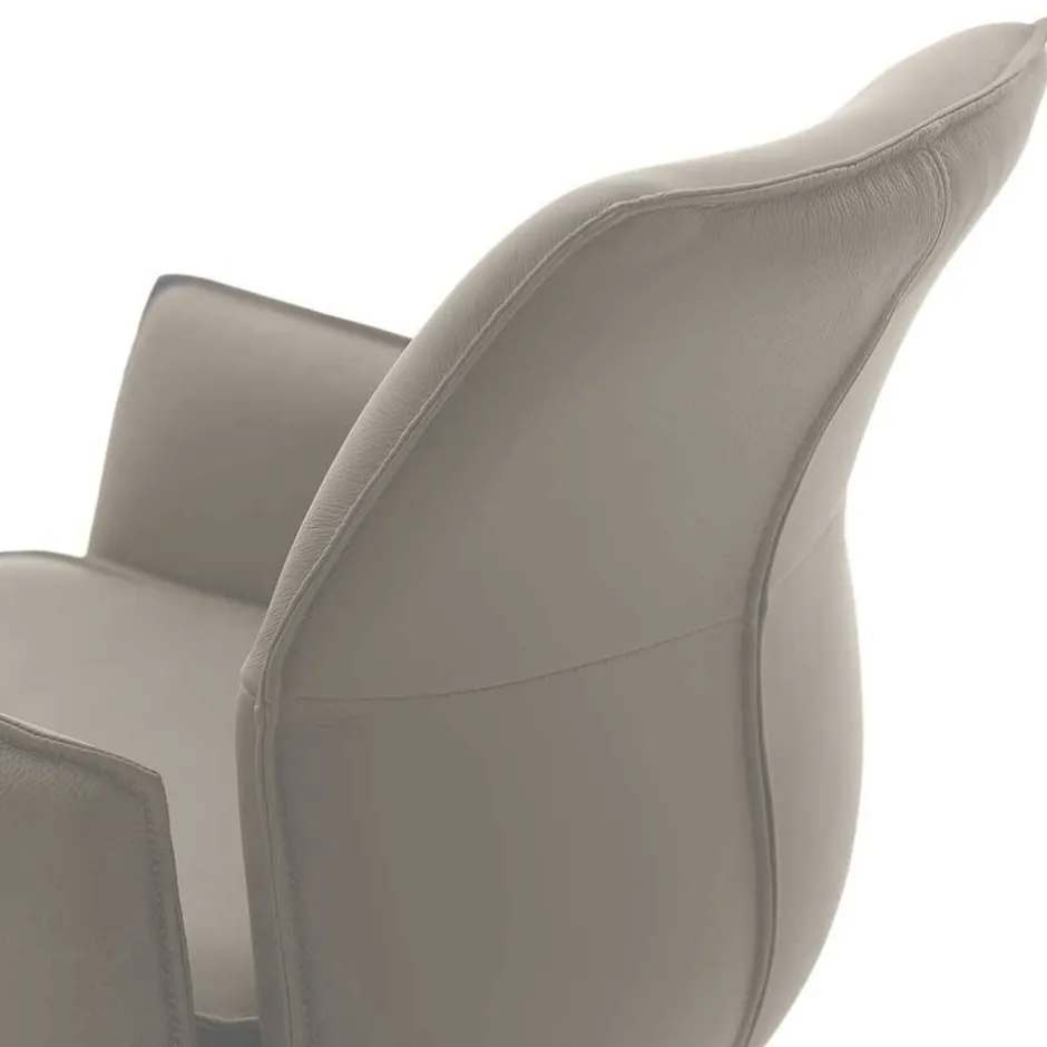 Wohnen Bar-Lederstühle mit Armlehnen - Damien (2er Set)