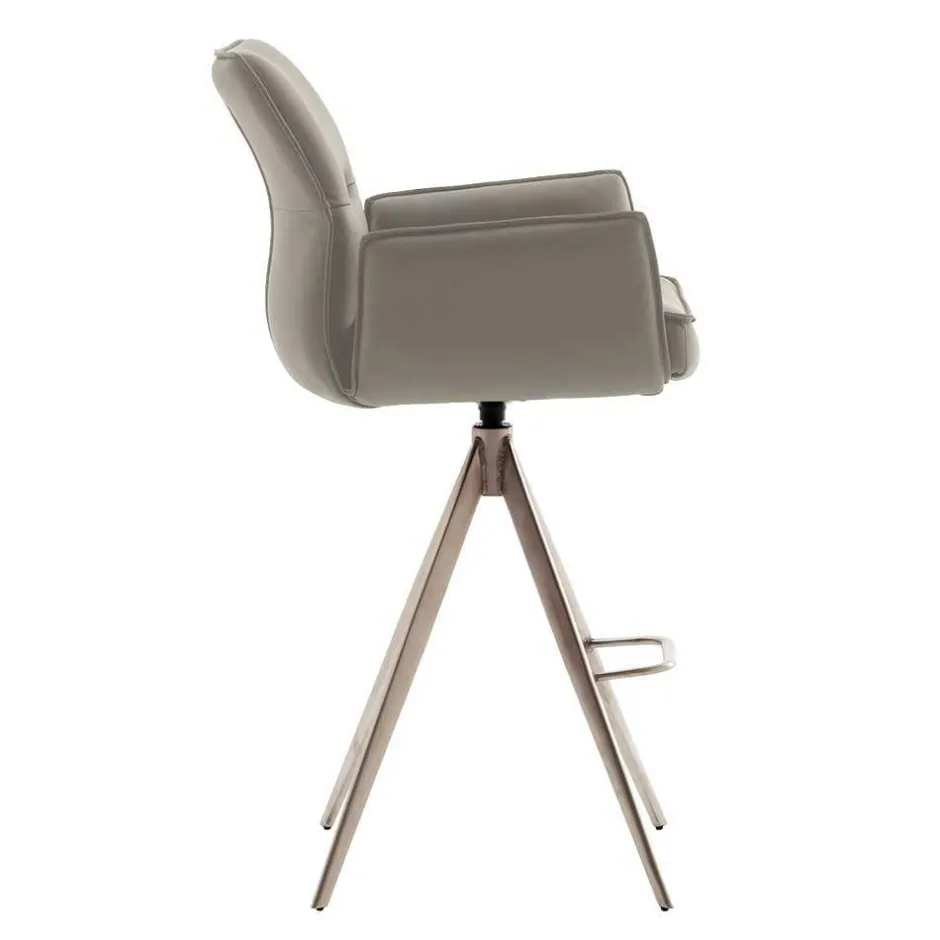 Wohnen Bar-Lederstühle mit Armlehnen - Damien (2er Set)