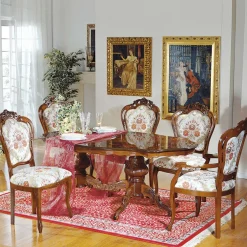 Wohnen Barock Esszimmer Gruppe Magari mit ovalem Tisch (sechsteilig)