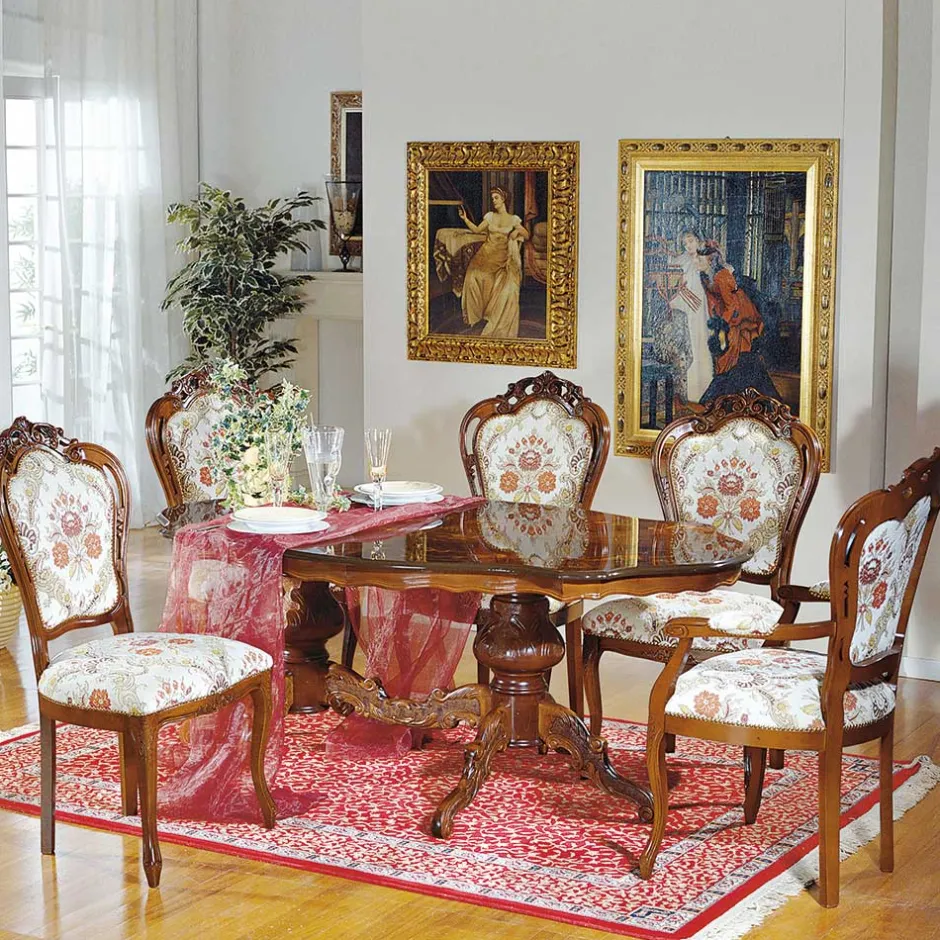 Wohnen Barock Esszimmer Gruppe Magari mit ovalem Tisch (sechsteilig)