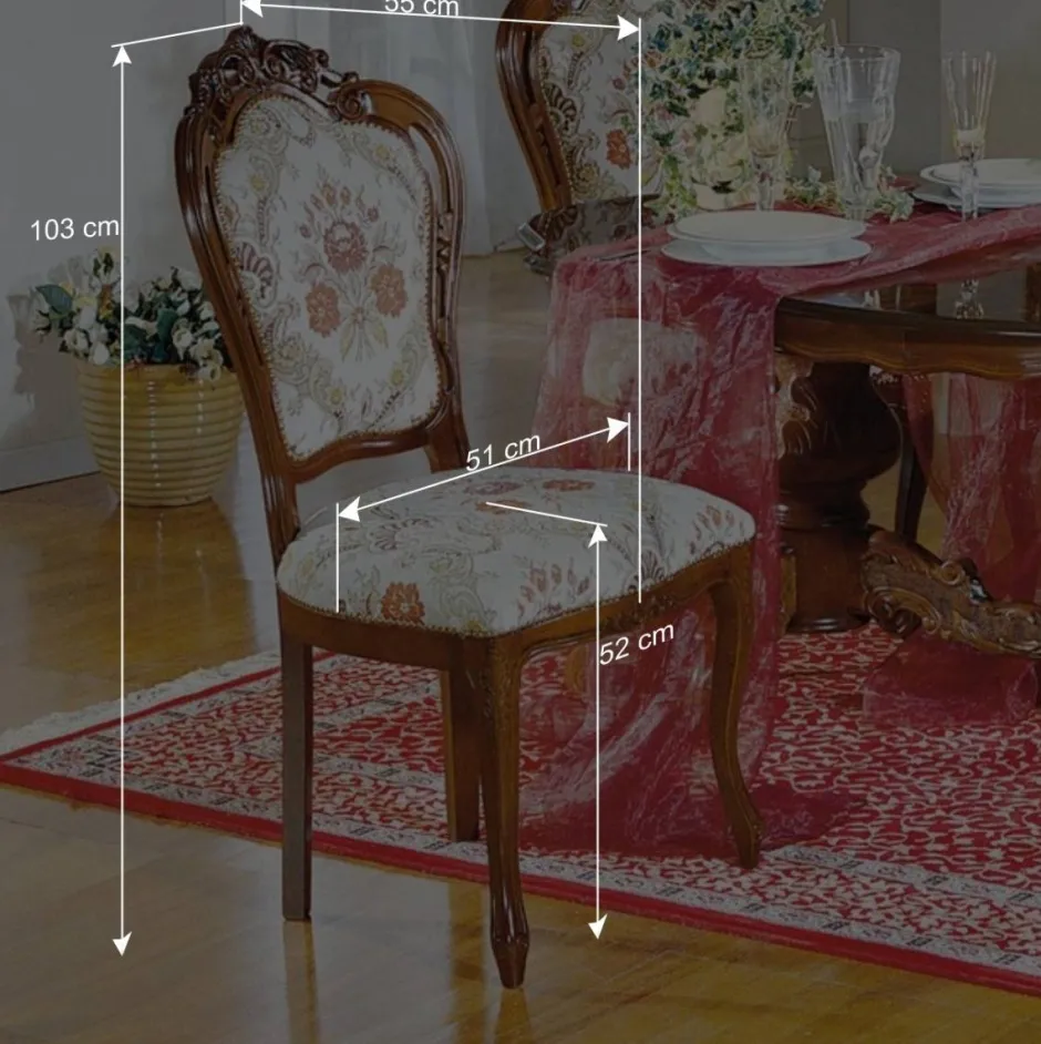 Wohnen Barock Esszimmer Gruppe Magari mit ovalem Tisch (sechsteilig)