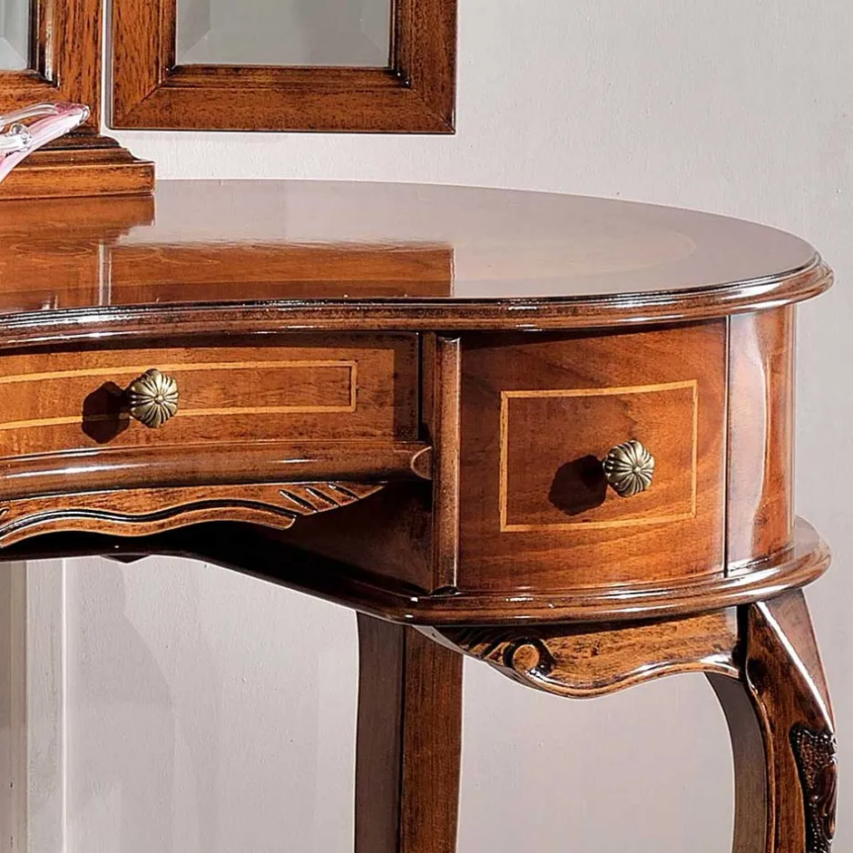 Barock Frisierkommode mit Spiegel Agosto in Nussbaum^Wohnen Outlet