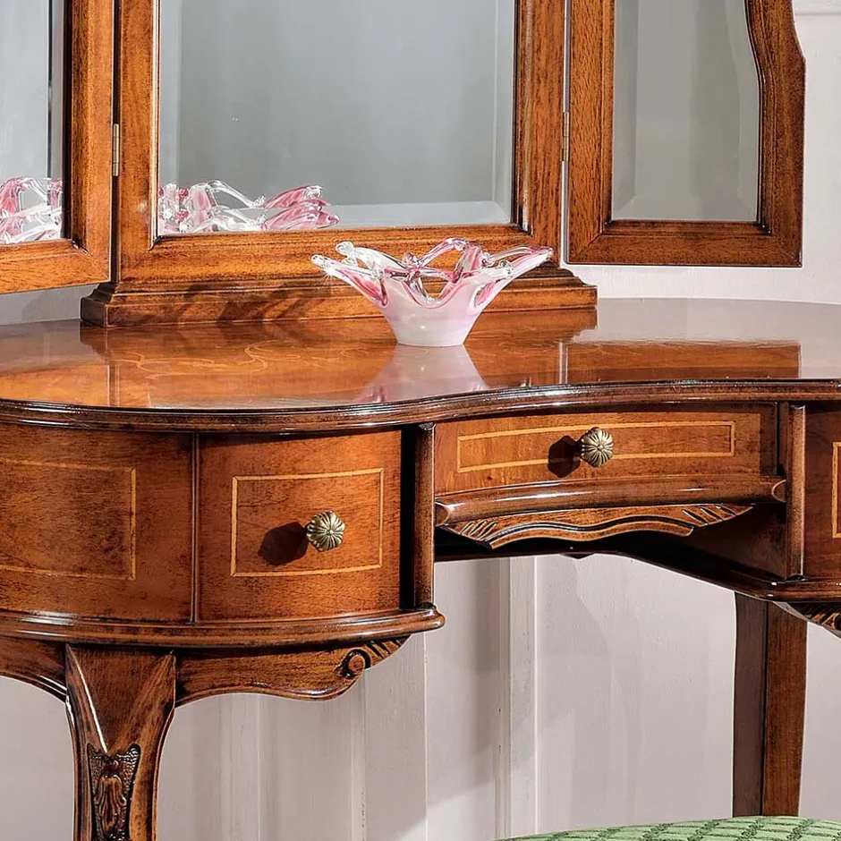 Barock Frisierkommode mit Spiegel Agosto in Nussbaum^Wohnen Outlet