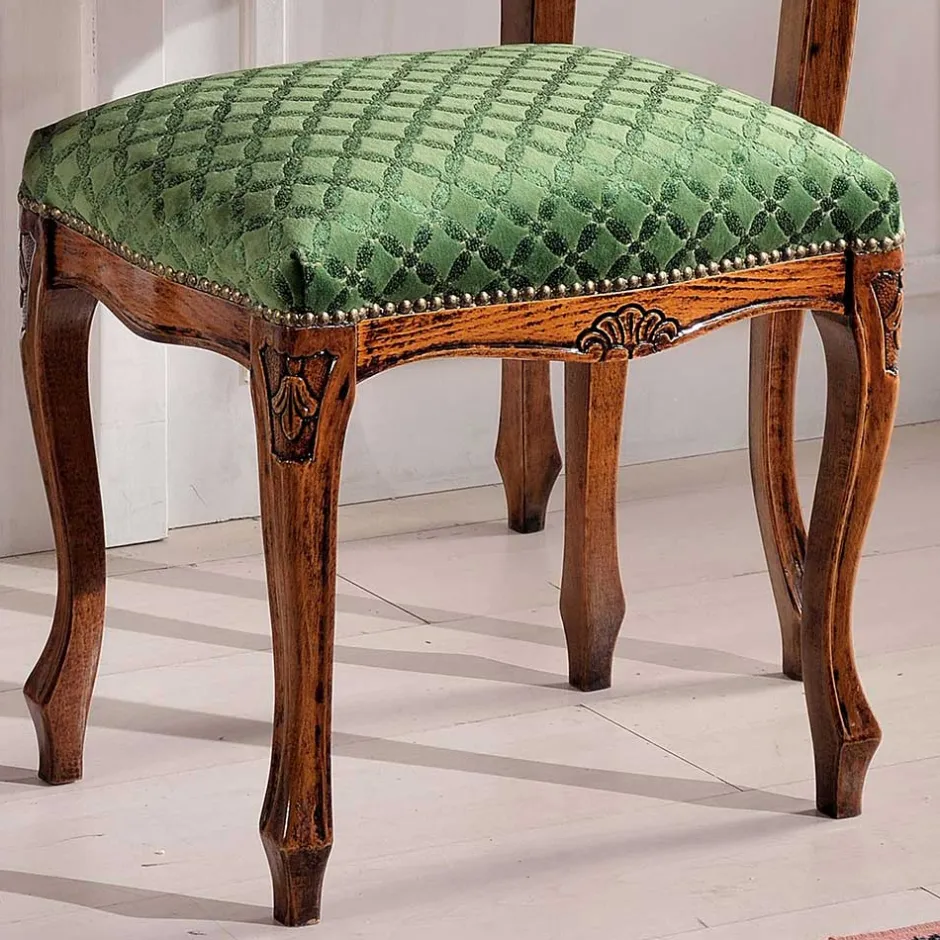 Wohnen Barock Hocker gepolstert Agosto in Grün