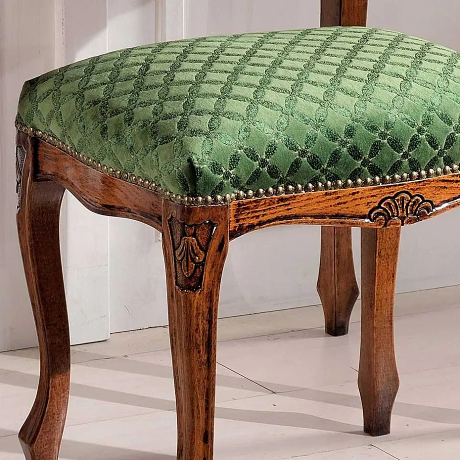Wohnen Barock Hocker gepolstert Agosto in Grün