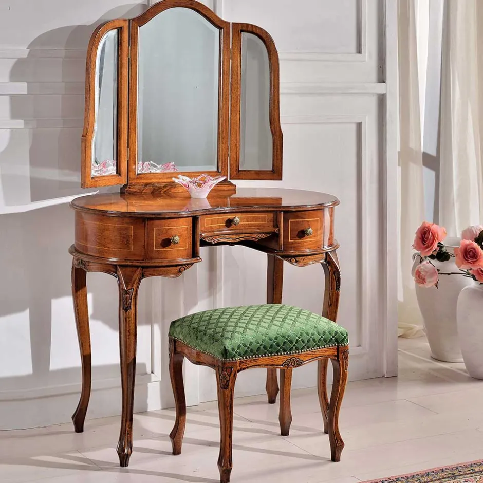 Wohnen Barock Hocker gepolstert Agosto in Grün