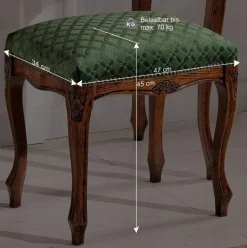 Wohnen Barock Hocker gepolstert Agosto in Grün