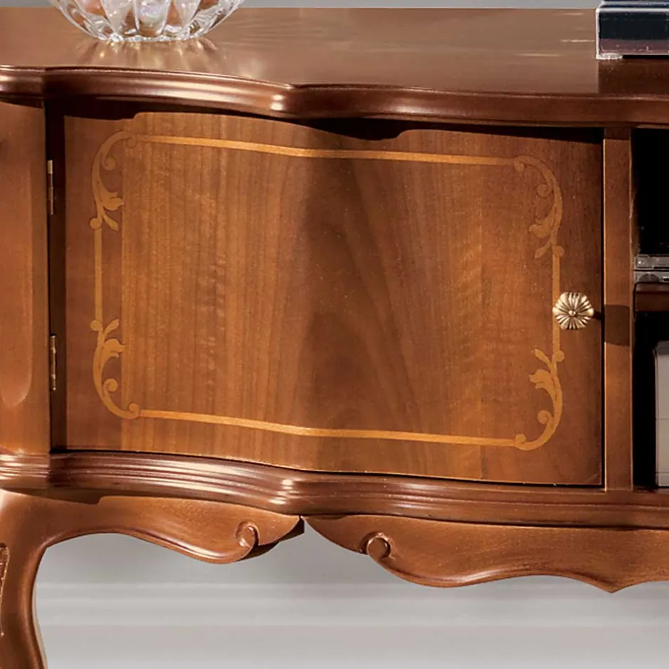 Barock Lowboard für Fernseher Dentro in Nussbaumfarben^Wohnen Outlet