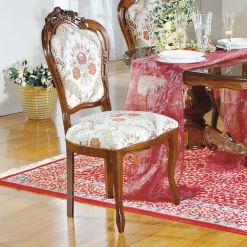 Wohnen Barock Polsterstuhl mit Blumen Muster Magari mit Massivholz