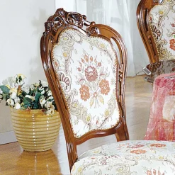 Wohnen Barock Polsterstuhl mit Blumen Muster Magari mit Massivholz