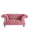Wohnen Barock Style Big Sessel in Rosa Samtvelours - Clewono
