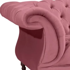 Wohnen Barock Style Big Sessel in Rosa Samtvelours - Clewono