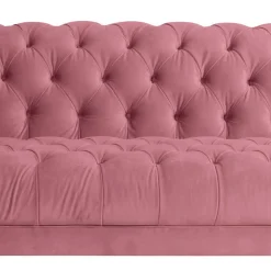 Wohnen Barock Style Big Sessel in Rosa Samtvelours - Clewono