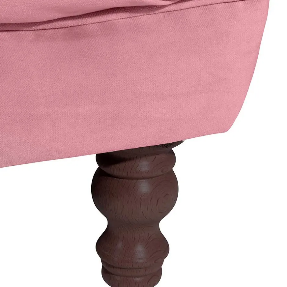 Wohnen Barock Style Big Sessel in Rosa Samtvelours - Clewono