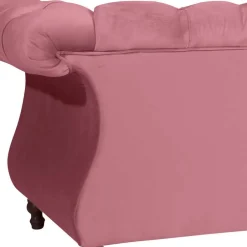 Wohnen Barock Style Big Sessel in Rosa Samtvelours - Clewono