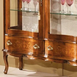 Barock Vitrine 2-türig Agosto mit Nussbaum Furnier^Wohnen Outlet