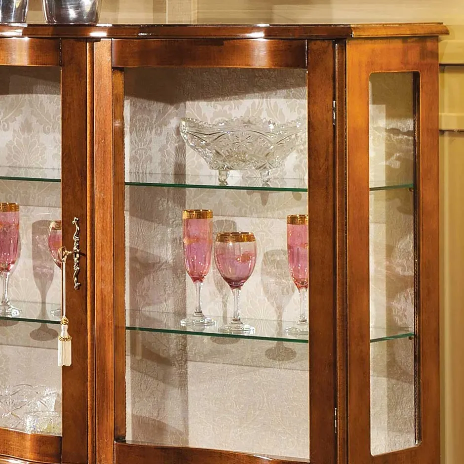 Barock Vitrine 2-türig Agosto mit Nussbaum Furnier^Wohnen Outlet