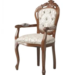 Wohnen Barocker Armlehnstuhl in Nussbaum Braun - Pablos (2er Set)