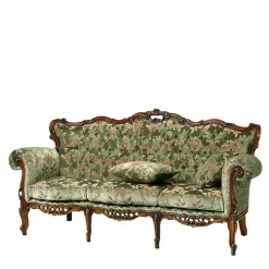 Wohnen Barock-Stil Sofa in Grün mit Blumen - Graz