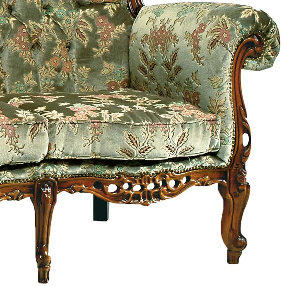 Wohnen Barock-Stil Sofa in Grün mit Blumen - Graz