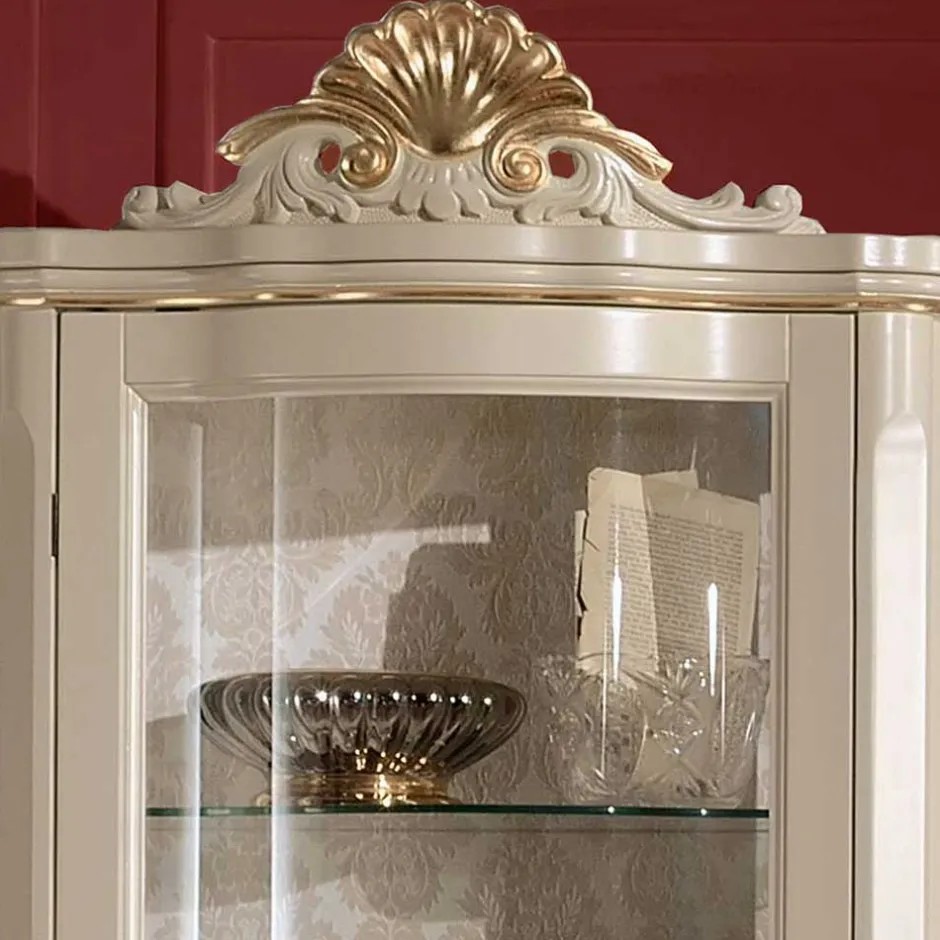 Barockstil Vitrine in Weiß & Gold - Datalera^Wohnen