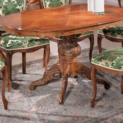 Wohnen Barocktisch mit Nussbaum Furnier Magari in Oval 140x90