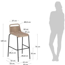 Wohnen Barstühle aus Kordel in Hellbraun - Jakarto (4er Set)