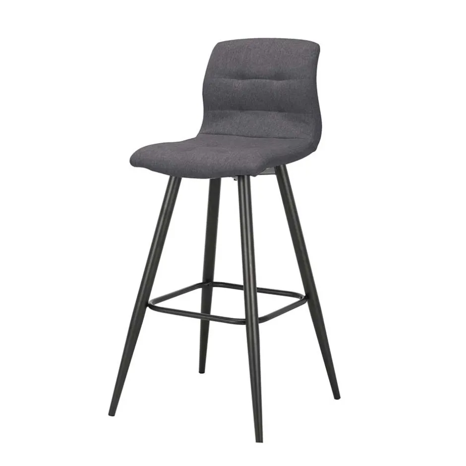 Wohnen Barstühle in Anthrazit Stoffbezug - Una (2er Set)