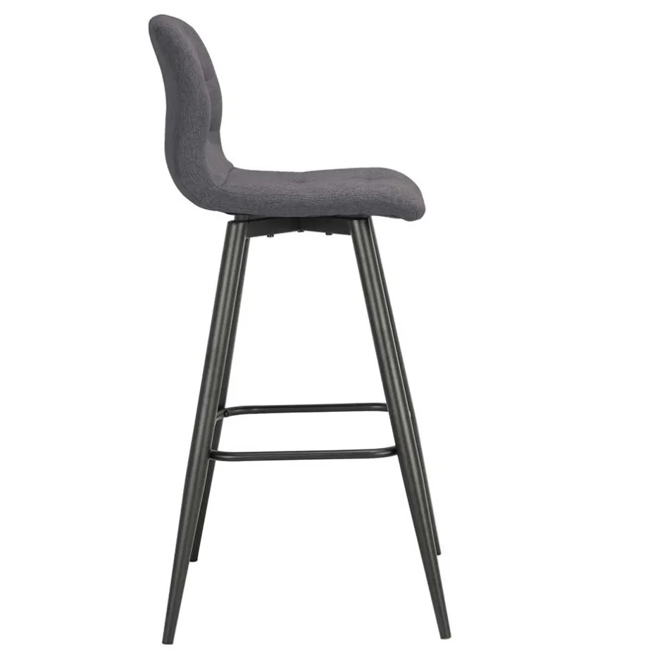 Wohnen Barstühle in Anthrazit Stoffbezug - Una (2er Set)