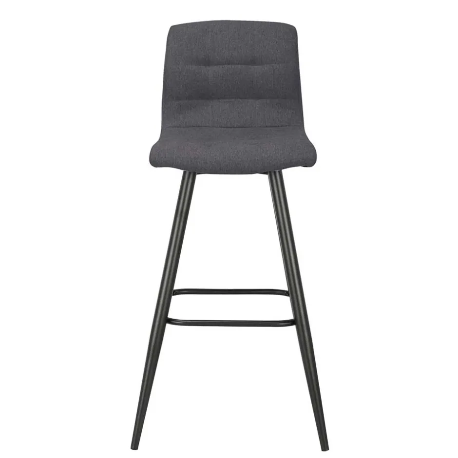 Wohnen Barstühle in Anthrazit Stoffbezug - Una (2er Set)